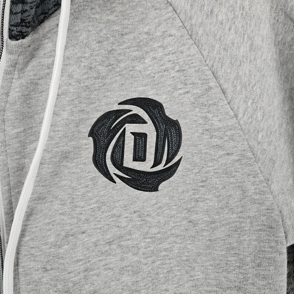 Adidas Derrick Rose Chisel Full Zip Hoodie Mens Gray Basketball Sweatshirt Small